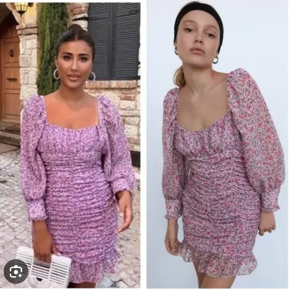 Zara Floral Pink/ purple Women's Dress